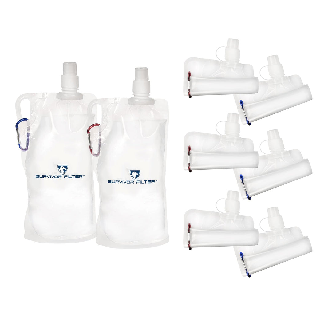 SURVIVOR CANTEENS™ Collapsible 33 Oz. 8-Pack Kit - Survivor Filter