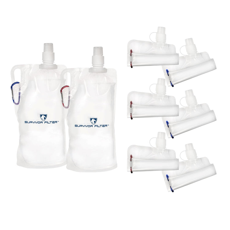 SURVIVOR CANTEENS™ Collapsible 33 Oz. 8-Pack Kit - Survivor Filter