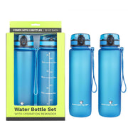 Survivor Sports Water Bottles (32oz) - 2 Bottle Set (2 Liters Total) - Survivor Filter
