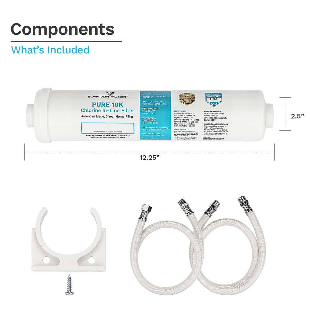 SURVIVOR FILTER™ Pure 10K, Chlorine In-Line Home Filter