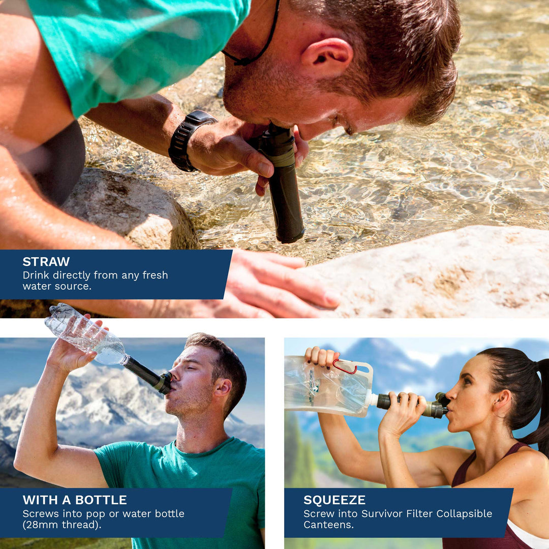 SURVIVOR FILTER™ Cleanable Water Filter Straw