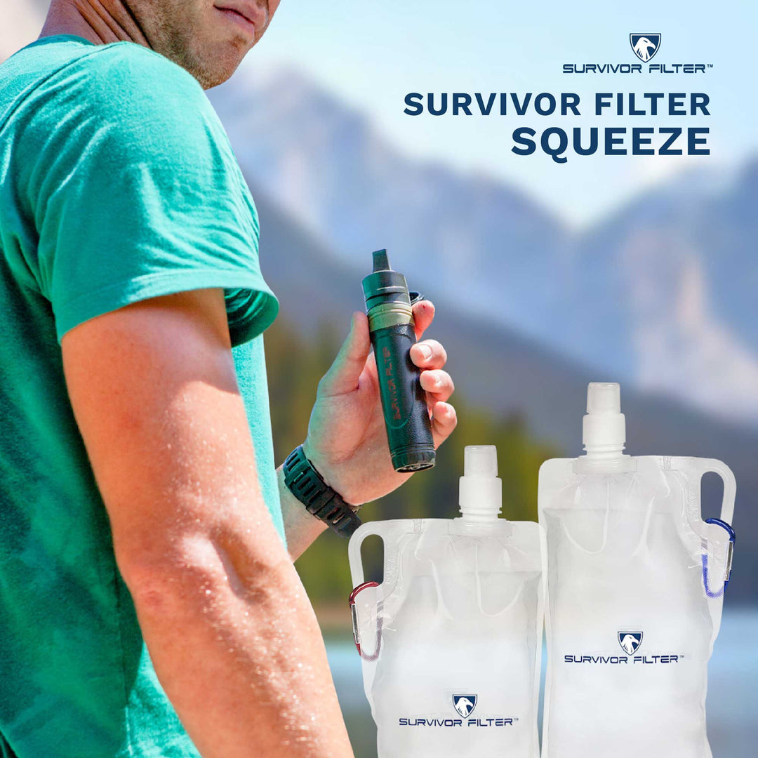 SURVIVOR FILTER SQUEEZE™ Water Filter + 2 Canteens