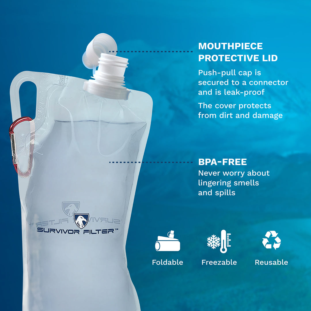 SURVIVOR CANTEENS™ Collapsible 33 Oz. 2-Pack