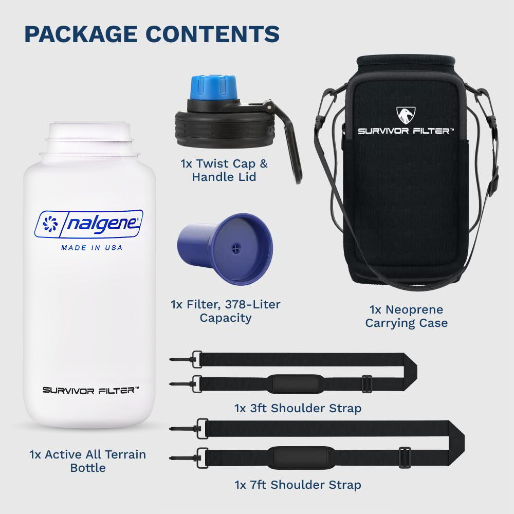 SURVIVOR FILTER™ Active All Terrain Filtration Bottle &amp; Carrier System